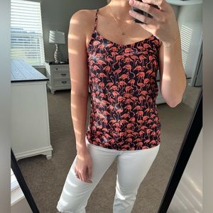 J. Crew Flamingo Print Silk Camisole - Size 6